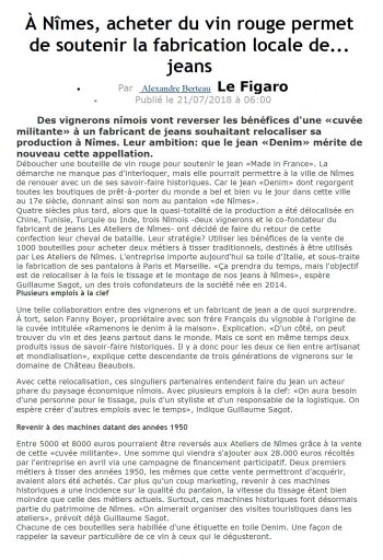 Le Figaro 21 Juillet 2018