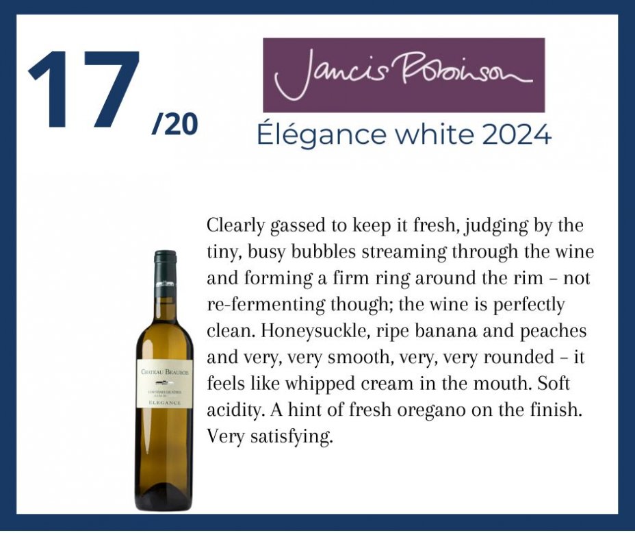 Jancis Robinson - lgance blanc 2024