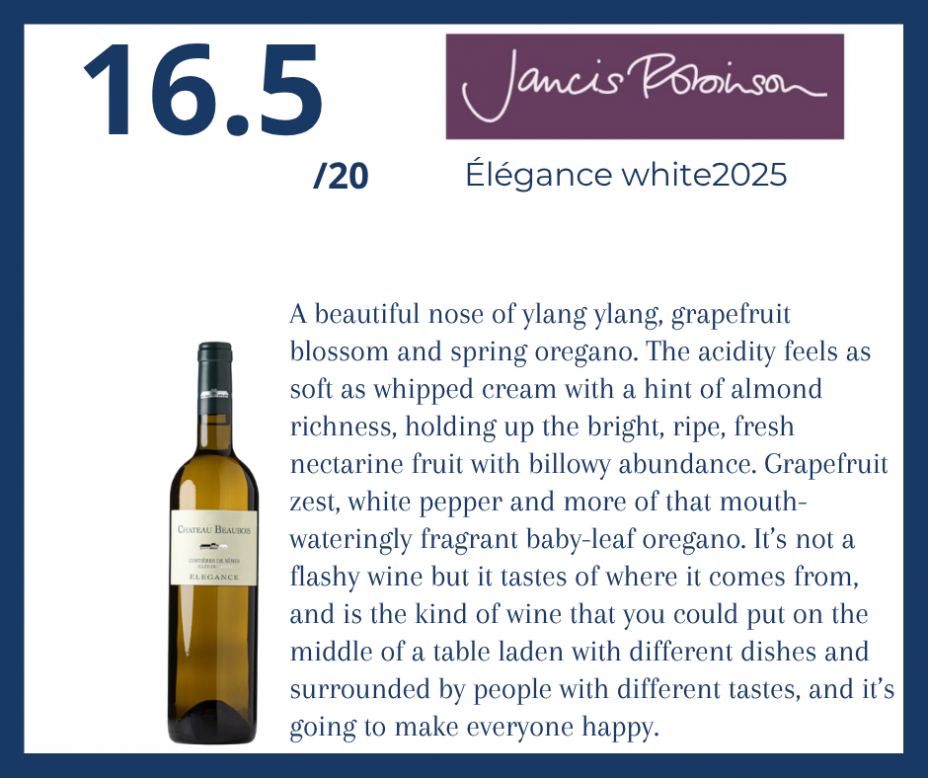 Jancis Robinson - �l�gance white 2025